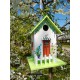 Domek dla ptaków - ozdobna budka lęgowa z zielonym dachem