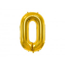 Balon foliowy Cyfra ""0"", 86cm, złoty