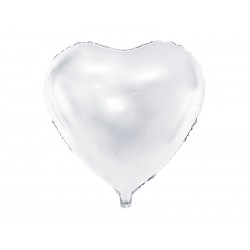 Balon foliowy Serce, 61cm, biały (1 karton / 50 szt.)