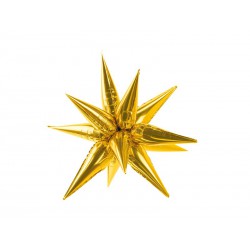 Balon foliowy Gwiazda 3D, 70cm, złoty