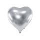 Balon foliowy Serce 45cm - srebrny