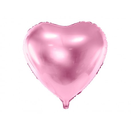 Balon foliowy Serce, 45cm, jasny róż (1 karton / 50 szt.)
