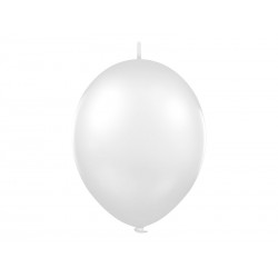 Balony 12'' z łącznikiem, Pastel biały (1 op. / 100 szt.)