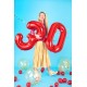 Balon foliowy Cyfra ''5'', 86cm, czerwony