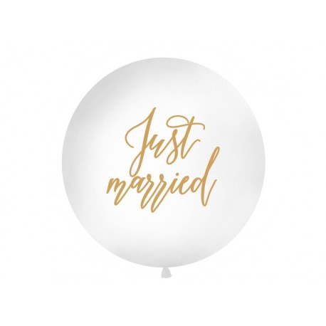 Balon 1 m, Just married, biały