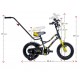 Rowerek dla chłopca 12 cali Tiger Bike z pchaczem czarno - żołto - szary