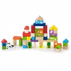 Drewniane klocki Viga Toys Farma 50 elementów