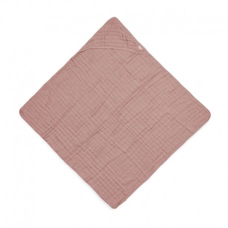 Jollein - Ręcznik kąpielowy z kapturem 75 x 75 cm Cotton ROSEWOOD