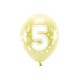 Balony Eco 33 cm, Cyfra '' 5 '', jasny złoty (1 op. / 6 szt.)