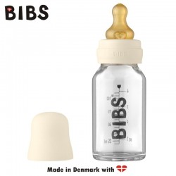 BIBS - Antykolkowa Butelka Szklana dla Niemowląt 110 ml IVORY