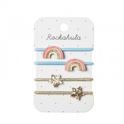 Rockahula Kids - 4 gumki do włosów Miami Rainbow Ponies