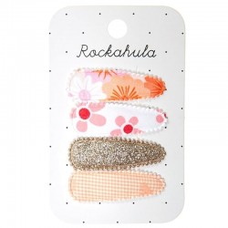 Rockahula Kids - 4 spinki do włosów Hippy Shake Fabric
