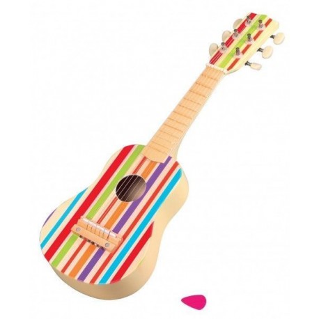 Tęczowa drewniana gitara 6-strunowa