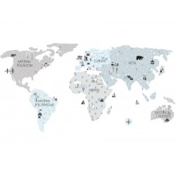 Naklejka na ścianę - mapa świata - eco M