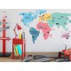 Naklejka na ścianę - mapa świata - kolorowa S